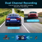 Dash Cam 4K WiFi with Night Vision 1/2 Channel Loop Recording 1.47 IPS Screen Vehicle DVR Video Recorder Support GPS 24H Parking - Image 2