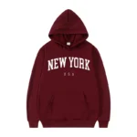 Men Women New York U.S.A City Hoodies Fashion Letter Printed Graphic Sweatshirts Loose Casual Harajuku Hooded Pullover Sportwear - Image 2