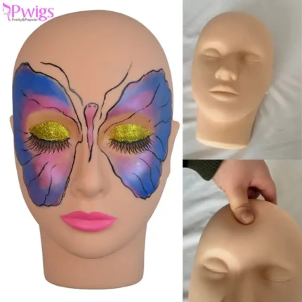 Mannequin Head High-quality Skin Massage And Makeup Closed Eyes Face Makeup Trainning For Eyelash Makeup Practice Makeup Model
