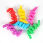 5PCS Mini Color Plastic Bellows Squeeze Toy Pull Telescopic Tube Popular Sensory Toys Adult Restless Children Decompression Vent - Image 4
