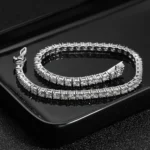 BXINY GRA Certified 3/4/5mm Moissanite Tennis Necklace S925 Silver Sparkling Lab Diamond for Women Men Hiphop Party Gift Jewelry - Image 2