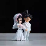 Dragon Ball Anime Figure Son Goku Figures Lg Wedding Goku Chichi Mariage Figurine 9cm Scene Statue Q-Version Pvc Model Doll Toys