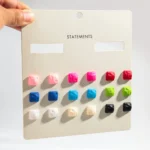 Lovely 9Pairs/set Colorful Acrylic Thumping Earrings for Women Girls Star Square Round Earrings Trend Jewelry - Image 2