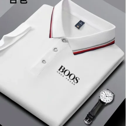 Embroidered New Men's Business Casual Short Sleeved Polo Shirt, Fashionable, Breathable, Comfortable and Versatile Top