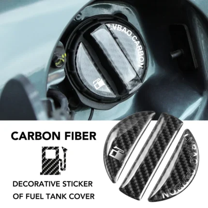 Car Carbon Fiber Fuel Tank Cap Cover Decorative Stickers car accessories
