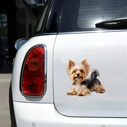 14x13.5cm Yorkshire Terrier Dog Vinyl Sticker, Waterproof Scratch-Resistant Decal for Motorcycles, Laptops, Cars, Trucks, SUV