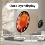 Abstract Fiery Sunburst Wall Clock, Modern Art Decor for Living Room, Silent Quartz Movement Decorative Timepiece Accent - Image 4