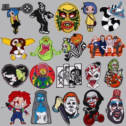 Halloween Series Patches On Clothes Horror Things Embroidered Patches Cartoon Badges Iron On Patch DIY Clothing Accessories