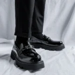 Men New Fashion Formal Shoes PU Thick Sole Anti slip Casual Business Office Lefu Shoes European Thick Sole Social Shoes Men Shoe - Image 5