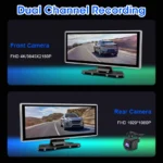 11.26 inch Car DVR 4K Dash Cam Dual Lens Wireless Carplay & Android Auto Video Recorder Monitor GPS Navigation 5G Wifi FM AUX - Image 2