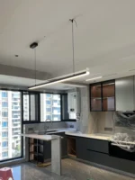 Restaurant chandelier modern simple led long strip island bar light minimalist dining table lamps dining room kitchen chandelier - Image 3