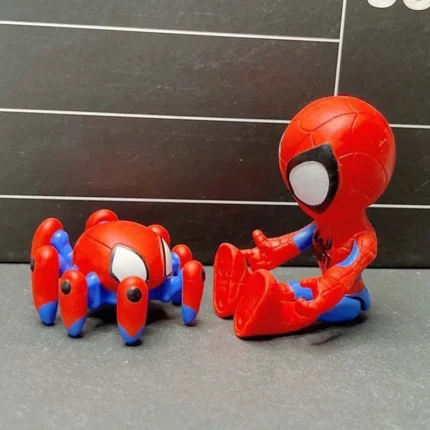 3Cm Spider Man Mini Q-Version Figurine Kawaii Octopus Shaped Joint Movable Toy Bedroom Collectible Ornament Cute Girly Heart