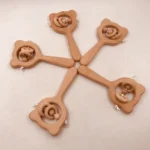 Wooden Rattle Beech Bear Hand Teething Wooden Ring Baby Rattles Play Gym Montessori Interactive Toys for Kids Educational Toys - Image 3