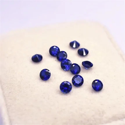 10pcs Sapphire Round Faceted Gemstones Mohs Hardness 9 Grade AAA Cutting Brilliant Cut Sapphire Gem Small Sizes 0.8mm-3.5mm