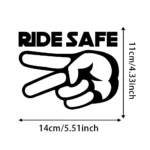 Ride Safe 2 Fingers Down Vinyl Decal -14x11cm for Motorcycles, Cars, Windows - Biker Respect Design - Image 3
