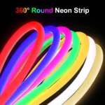 360 Round Tube 220V Flexible Rope Light 120leds/m LED Neon Light Strip Cold White/Natural White/Red/Green/Blue/Pink Waterproof