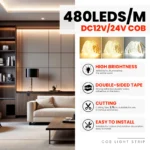 IP68 Waterproof COB LED Strip Lights 12V 24V 480Leds/M High Density Flexible Diode Tape Light RA90 3000K 4000K 6000K Room Decor - Image 4