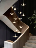 Hotel Lobby Staircase Swallow Bird light Rotating Staircase Light Villa Duplex Exhibition Hall Bar Counter Decorative Chandelier - Image 4