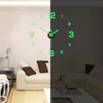 ​Luminous Wall Clock Digital Clock Wall Stickers Wall Clock For Living Room Home Decor Removable Modern Design Easy To Install - Image 2