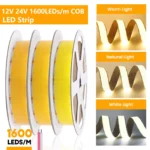 12V 24V COB LED Strip 320 480 600 1600LEDs/m High Density Flexible Tape Not Waterproof Natural Warm White Kitchen Cabinet Lamp - Image 4