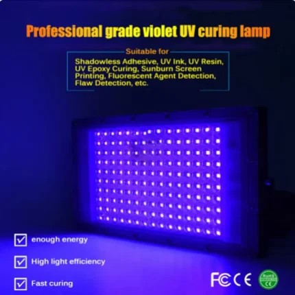 300W LED UV Curing 405nm 395nmX365nm Ultraviolet Lamp For SLA DLP 3D Printer Resin PCB Repair Green Oil Handwork DIY Curing
