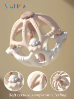 Removable Rattle & Sensory Teether Bed Bell Silicone Montessori Ball Newborn Baby Toys Children's Kids Gift Development Games