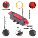 5 Sets Bicycle Front Light Portable LED Charging Bike Light Waterproof Cycling Flashlight Rear Light Bike Accessories - Image 5