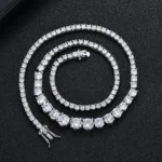 SEMNI 3mm-6.5mm Gradient Moissanite Diamond Tennis Necklace for Women Men 925 Sterling Silver Luxury Jewelry Sparkle Diamond - Image 3