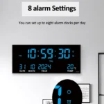 Digital Large Wall Clock Alarm Temperature Date Calendar Display 8 Sets of Alarm Clocks 14'' Electronic LED Clock Plug in Use - Image 4