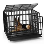 Heavy Duty Dog Cage, Metal Kennel and Crate for Large Dog, Easy To Assemble Pet Playpen with Wheels and Removable Tray - Image 4