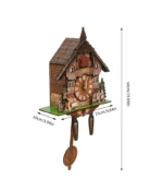 Cuckoo Wall Clock, Vintage Wooden Wall Clock with Pendulum Wall Clock Decoration, Hanging Clock for Bedroom, Living Room, Office - Image 2