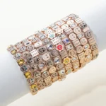 BEUTIFOR Hot Sale Happy Face Women Tile Bracelet Gold Color Dice Beads Crystal Happy Bangle Fashion Jewelry Accessories 2025 - Image 2