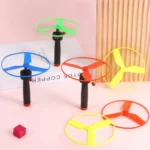 Colorful Plastic Pull Line UFO Flying Saucer Outdoor Game Toys for Children Boys Girls Helicopters Lawn Toy Sports