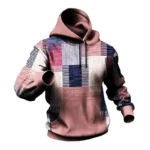 New Retro men's Hoodie 3d Plaid Printed Color Hoodie Sweatshirt Long Sleeve Pullover Street Men Casual Loose Top Comfortable - Image 3