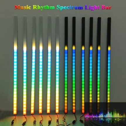 Music Rhythm LED Light Bar Kit DC5V RGB 60LEDs/m SP107E Bluetooth Controller Voice Control Audio Spectrum Sync Color Changing