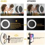 16/26/33cm LED Selfie Ring Light with Phone Stand Dimmable led Fill Lamp Photography Ringlight for Tiktok Video Live Fill Lamps - Image 6