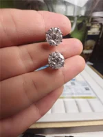 18K solid real gold lab grown diamond horse eye princess shape set 5CT diamond earrings factory wholesale custom platinum - Image 4