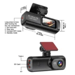 Dash Cam 4K WiFi with Night Vision 1/2 Channel Loop Recording 1.47 IPS Screen Vehicle DVR Video Recorder Support GPS 24H Parking - Image 3