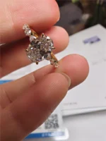 10K Solid Real gold Lab grown Diamond 4CT Oval IGI Diamond Ring Engagement ring Female MARQUISE 18K yellow gold wedding ring