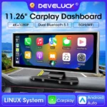 11.26 inch Car DVR 4K Dash Cam Dual Lens Wireless Carplay & Android Auto Video Recorder Monitor GPS Navigation 5G Wifi FM AUX