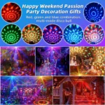 1-4Pack Aalternating Fashing Light Stage Lamp with Remote Control EU Disco Ball Lamps for Home Room Parties Birthday Wedding Bar - Image 2