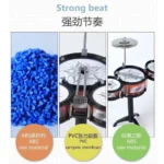 Children's Jazz Drum Set 3 drums/5 small stools Drum Stick Set Children's Music Development Intelligence Education Toy Gifts - Image 5