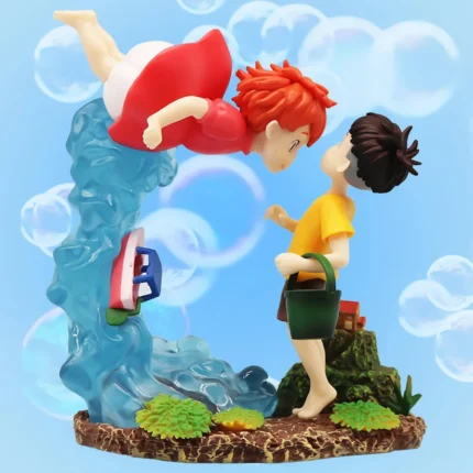 Anime 15cm Ponyo On The Cliff Figure Ponyo Sousky Seagal Figure Pvc Gk Statue Action Figurine Model Doll Collection Toy Kid Gift