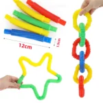 5PCS Mini Color Plastic Bellows Squeeze Toy Pull Telescopic Tube Popular Sensory Toys Adult Restless Children Decompression Vent - Image 3