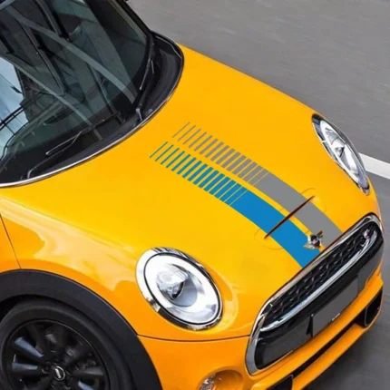 2Pcs Car Hood Bonnet Stripe Sticker Decor Decal Vinyl Film For MINI Cooper S One JCW F56 F55 F60 R56 R60 R61 Auto Accessories