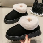 2025 High Quality of Women's Fashion Snow Boots Fluffy Plush Faux Fur Soft Slippers Winter Indoor Comfortable Home men's Shoes - Image 3