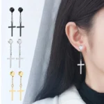 Punk Mens Strong Magnet Magnetic Cross Ear Stud Set Non Piercing Earrings Fake Earrings Gift for Boyfriend Lover Jewelry - Image 5