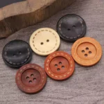 2pcs Natural Wooden 4-Hole Buttons for DIY Handmade Clothing Sewing Accessories and Decorative Crafts 10-25MM