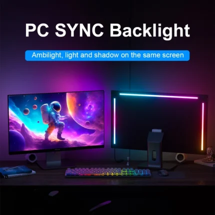 PC Monitor Sync RGBIC Neon Light RGB Computer Synchronization Light Strip, Dream Color PC Backlight Pickup Light for Game Room