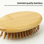 1 Pc Portable Eco-Friendly Bamboo Hair Comb Wooden Round Hair Brush Scalp Massager Anti-Static Hairbrush for Women Men and Kids - Image 5